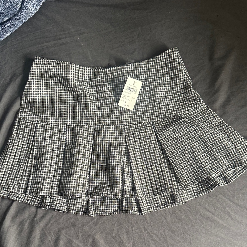 Windsor Black and White Plaid Mini Skirt